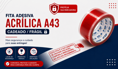 Fita Adesiva Acrílica A43 – Cadeado Frágil